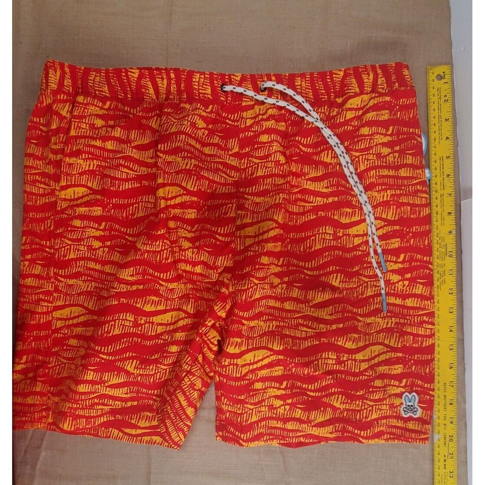 PSYCHO BUNNY FOLEY NEW MEN'S SWIM SHORTS SIZE‎ XXXL Neon Orange